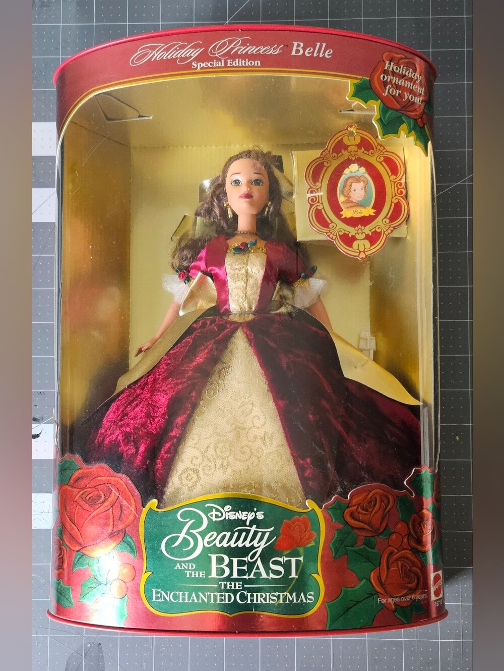 1997 Mattel x Disney Enchanted Christmas Holiday Princess Belle Barbie
